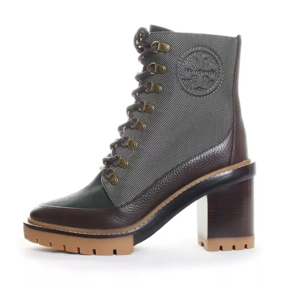 Tory Burch Miller Lug Sole Heel Lace Up Boot - Picture 2 of 10